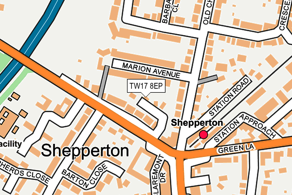 TW17 8EP map - OS OpenMap – Local (Ordnance Survey)