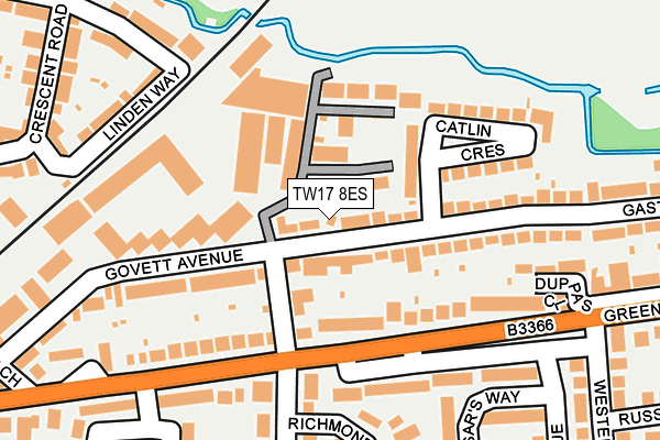 TW17 8ES map - OS OpenMap – Local (Ordnance Survey)