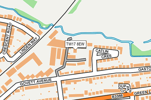 TW17 8EW map - OS OpenMap – Local (Ordnance Survey)