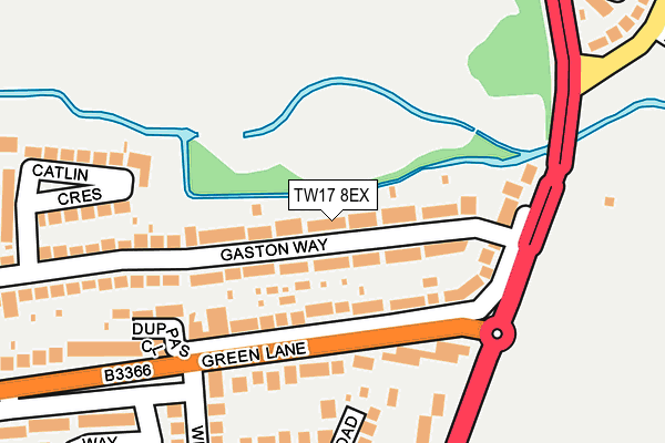 TW17 8EX map - OS OpenMap – Local (Ordnance Survey)