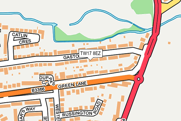 TW17 8EZ map - OS OpenMap – Local (Ordnance Survey)