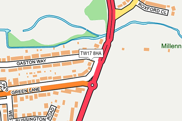 TW17 8HA map - OS OpenMap – Local (Ordnance Survey)