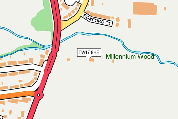 TW17 8HE map - OS OpenMap – Local (Ordnance Survey)