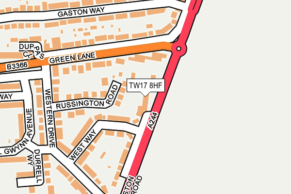 TW17 8HF map - OS OpenMap – Local (Ordnance Survey)
