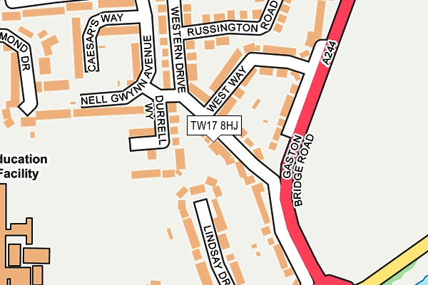 TW17 8HJ map - OS OpenMap – Local (Ordnance Survey)