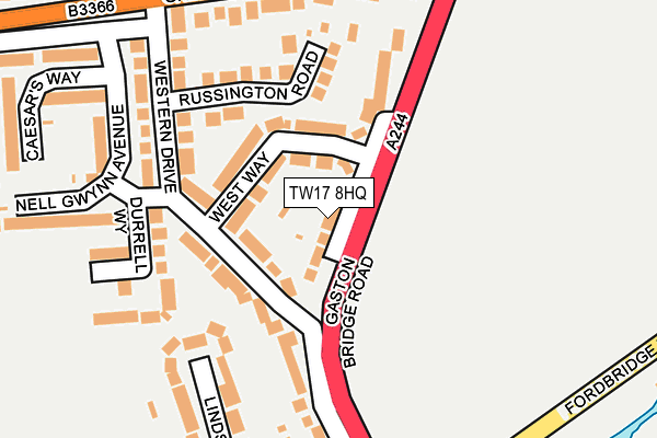 TW17 8HQ map - OS OpenMap – Local (Ordnance Survey)