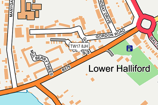 TW17 8JH map - OS OpenMap – Local (Ordnance Survey)