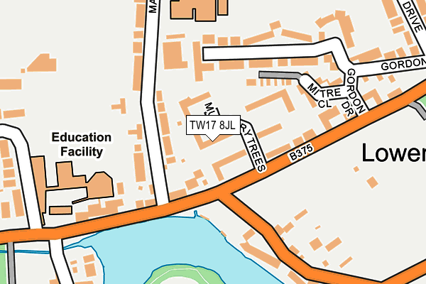 TW17 8JL map - OS OpenMap – Local (Ordnance Survey)