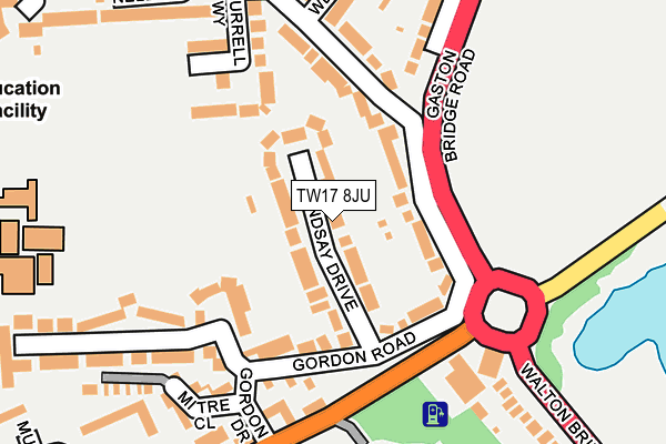 TW17 8JU map - OS OpenMap – Local (Ordnance Survey)