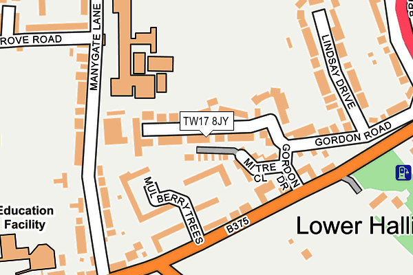 TW17 8JY map - OS OpenMap – Local (Ordnance Survey)