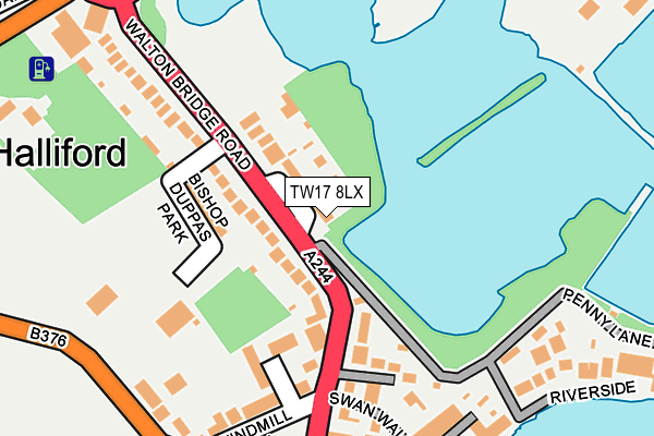 TW17 8LX map - OS OpenMap – Local (Ordnance Survey)