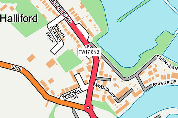 TW17 8NB map - OS OpenMap – Local (Ordnance Survey)