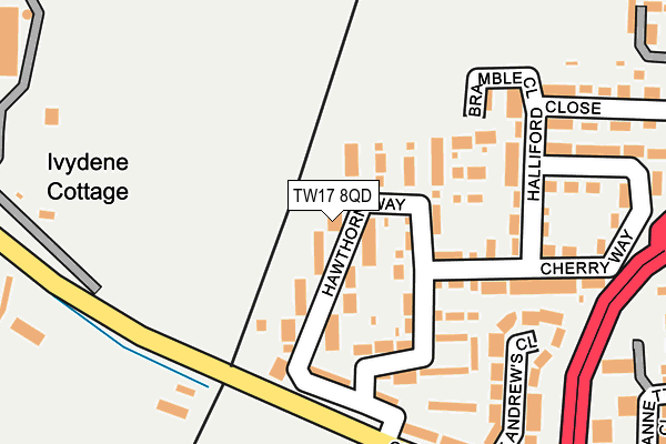 TW17 8QD map - OS OpenMap – Local (Ordnance Survey)