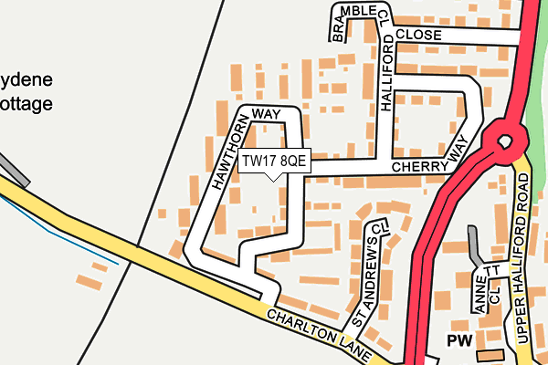 TW17 8QE map - OS OpenMap – Local (Ordnance Survey)