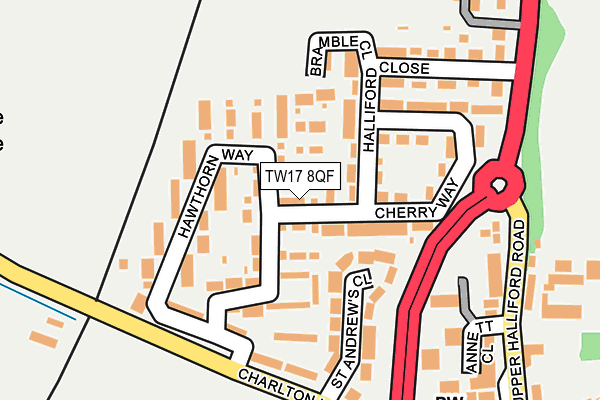 TW17 8QF map - OS OpenMap – Local (Ordnance Survey)