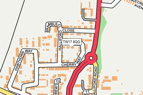 TW17 8QG map - OS OpenMap – Local (Ordnance Survey)