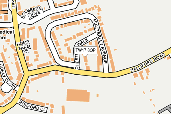 TW17 8QP map - OS OpenMap – Local (Ordnance Survey)