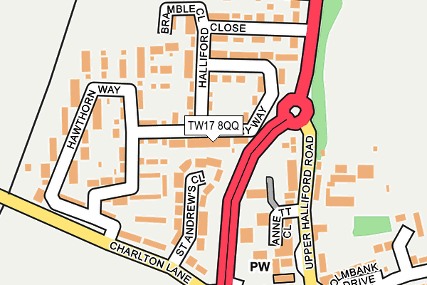 TW17 8QQ map - OS OpenMap – Local (Ordnance Survey)