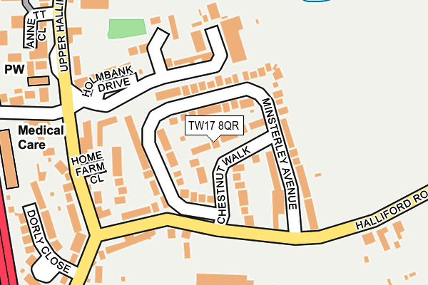 TW17 8QR map - OS OpenMap – Local (Ordnance Survey)