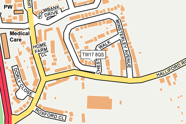 TW17 8QS map - OS OpenMap – Local (Ordnance Survey)