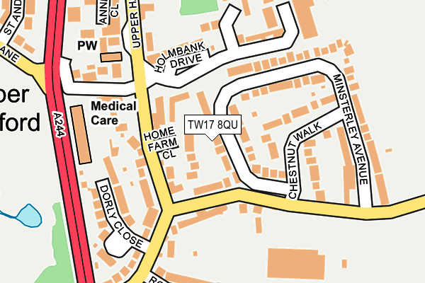 TW17 8QU map - OS OpenMap – Local (Ordnance Survey)