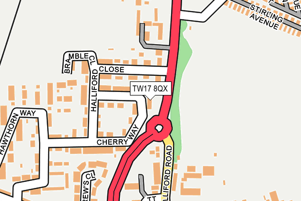 TW17 8QX map - OS OpenMap – Local (Ordnance Survey)