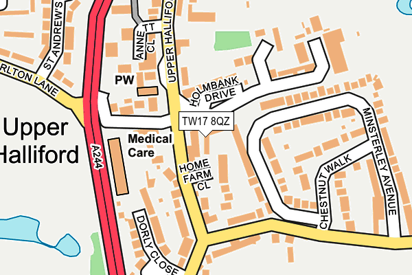 TW17 8QZ map - OS OpenMap – Local (Ordnance Survey)