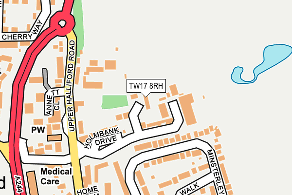 TW17 8RH map - OS OpenMap – Local (Ordnance Survey)