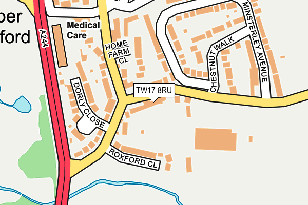 TW17 8RU map - OS OpenMap – Local (Ordnance Survey)