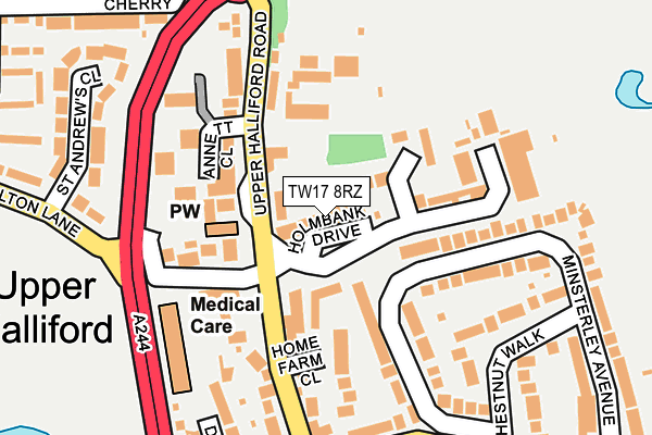 TW17 8RZ map - OS OpenMap – Local (Ordnance Survey)