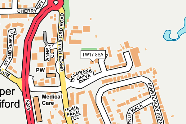 TW17 8SA map - OS OpenMap – Local (Ordnance Survey)