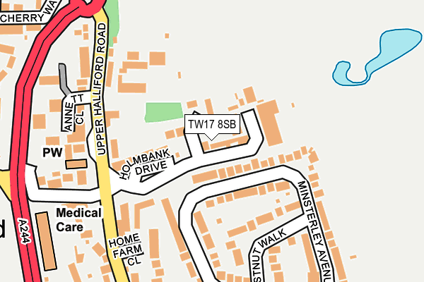 TW17 8SB map - OS OpenMap – Local (Ordnance Survey)