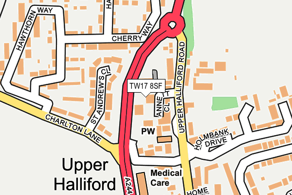 TW17 8SF map - OS OpenMap – Local (Ordnance Survey)