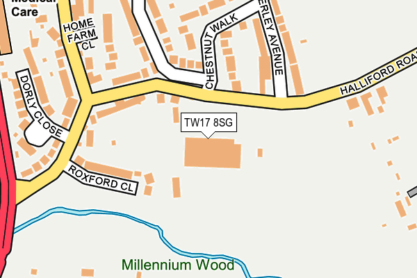 TW17 8SG map - OS OpenMap – Local (Ordnance Survey)