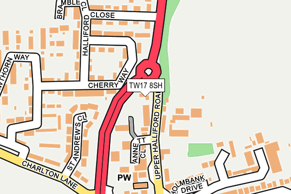 TW17 8SH map - OS OpenMap – Local (Ordnance Survey)