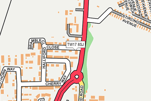 TW17 8SJ map - OS OpenMap – Local (Ordnance Survey)