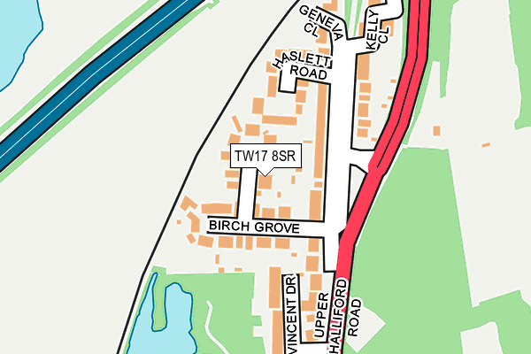 TW17 8SR map - OS OpenMap – Local (Ordnance Survey)