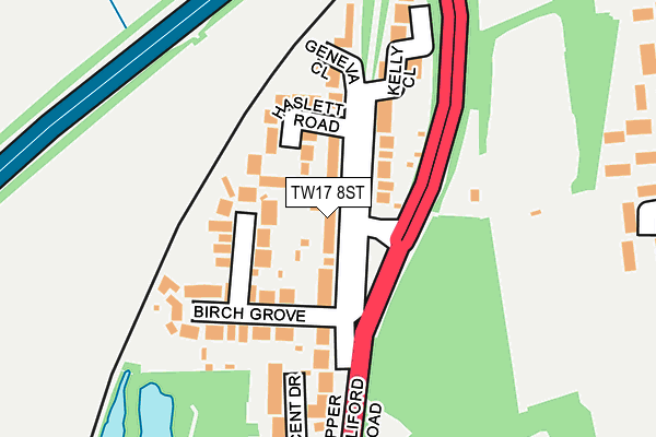 TW17 8ST map - OS OpenMap – Local (Ordnance Survey)