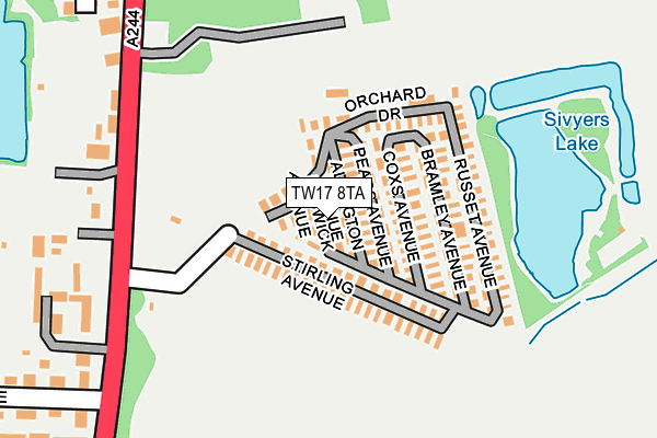 TW17 8TA map - OS OpenMap – Local (Ordnance Survey)