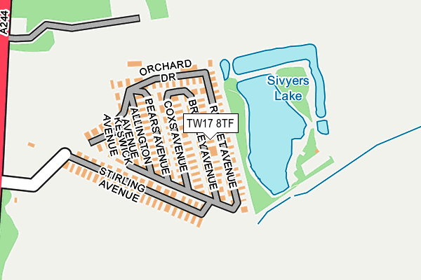 TW17 8TF map - OS OpenMap – Local (Ordnance Survey)