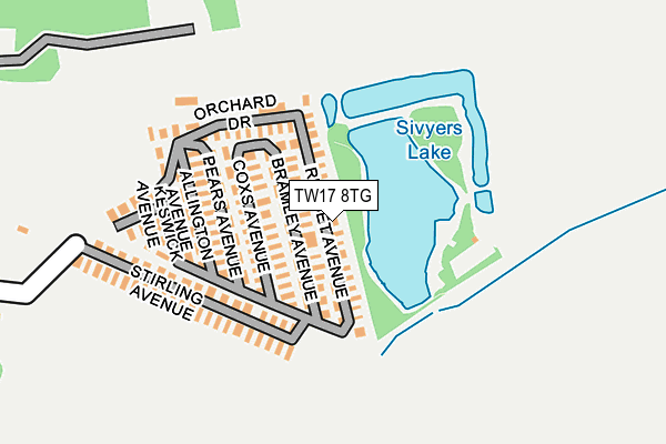 TW17 8TG map - OS OpenMap – Local (Ordnance Survey)