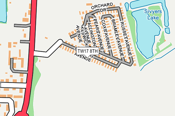 TW17 8TH map - OS OpenMap – Local (Ordnance Survey)