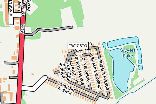 TW17 8TQ map - OS OpenMap – Local (Ordnance Survey)