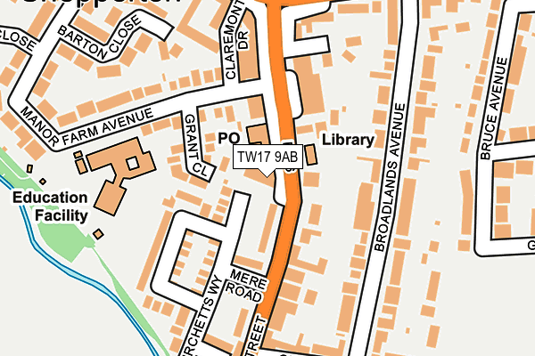 TW17 9AB map - OS OpenMap – Local (Ordnance Survey)