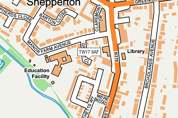TW17 9AF map - OS OpenMap – Local (Ordnance Survey)
