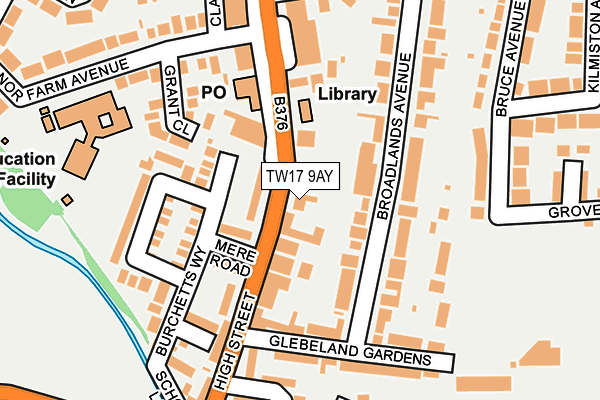TW17 9AY map - OS OpenMap – Local (Ordnance Survey)