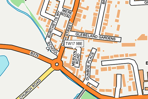 TW17 9BE map - OS OpenMap – Local (Ordnance Survey)