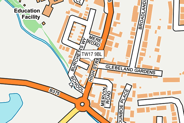 TW17 9BL map - OS OpenMap – Local (Ordnance Survey)