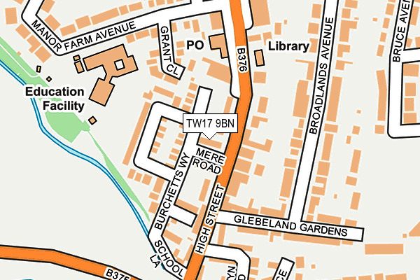 TW17 9BN map - OS OpenMap – Local (Ordnance Survey)
