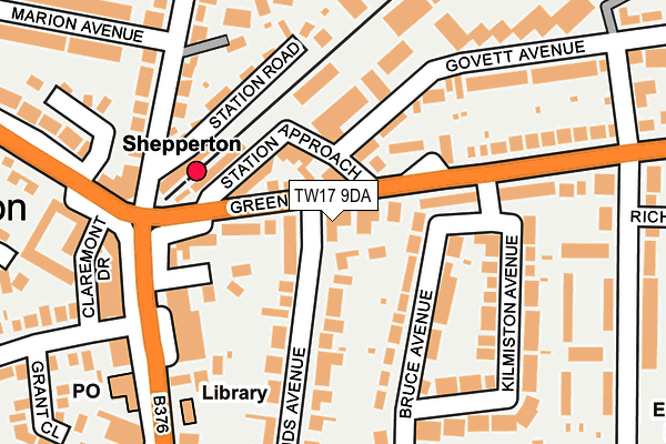 TW17 9DA map - OS OpenMap – Local (Ordnance Survey)